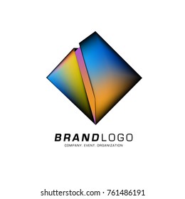 Vector cube abstract colorful logo design