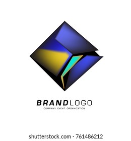 Vector cube abstract colorful logo design