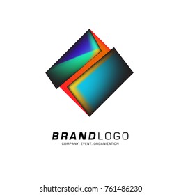 Vector cube abstract colorful logo design