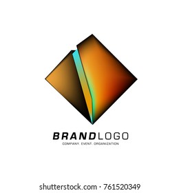 Vector cube abstract colorful logo design