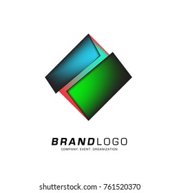 Vector cube abstract colorful logo design