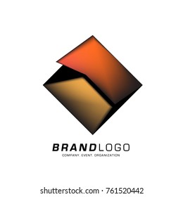 Vector cube abstract colorful logo design