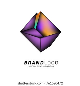 Vector cube abstract colorful logo design
