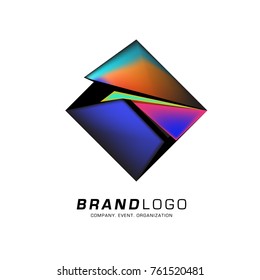 Vector cube abstract colorful logo design