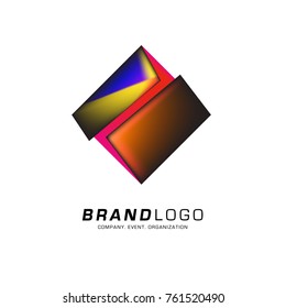 Vector cube abstract colorful logo design