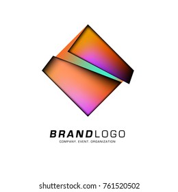 Vector cube abstract colorful logo design