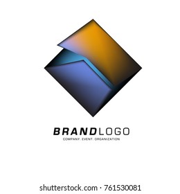 Vector cube abstract colorful logo design