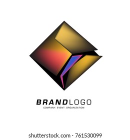 Vector cube abstract colorful logo design
