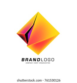 Vector cube abstract colorful logo design