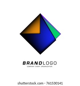 Vector cube abstract colorful logo design