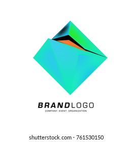 Vector cube abstract colorful logo design