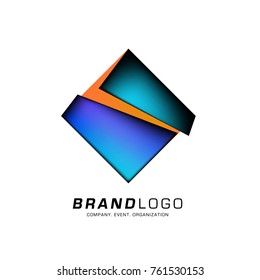 Vector cube abstract colorful logo design