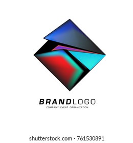 Vector cube abstract colorful logo design