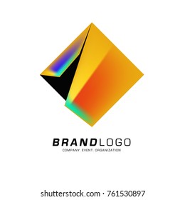 Vector cube abstract colorful logo design