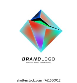 Vector cube abstract colorful logo design