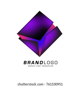 Vector cube abstract colorful logo design