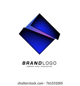 Vector cube abstract colorful logo design