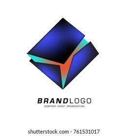 Vector cube abstract colorful logo design