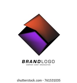 Vector cube abstract colorful logo design