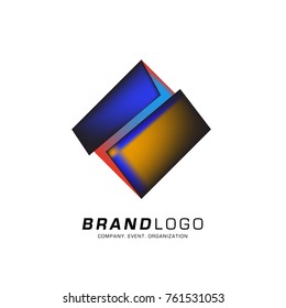 Vector cube abstract colorful logo design