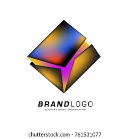 Vector cube abstract colorful logo design