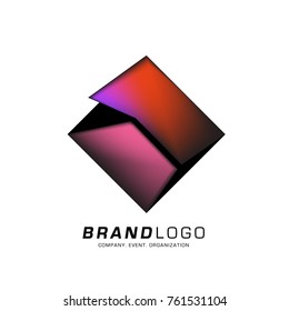 Vector cube abstract colorful logo design