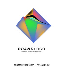 Vector cube abstract colorful logo design
