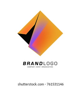 Vector cube abstract colorful logo design