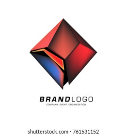 Vector cube abstract colorful logo design