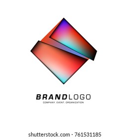 Vector cube abstract colorful logo design