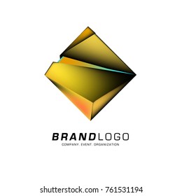 Vector cube abstract colorful logo design