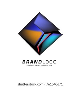 Vector cube abstract colorful logo design