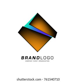 Vector cube abstract colorful logo design