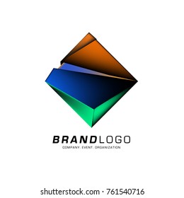 Vector cube abstract colorful logo design