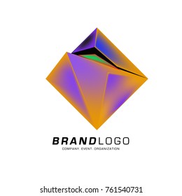 Vector cube abstract colorful logo design