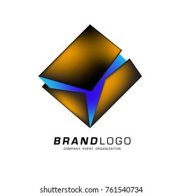 Vector cube abstract colorful logo design