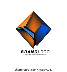 Vector cube abstract colorful logo design