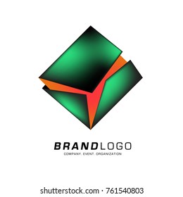 Vector cube abstract colorful logo design