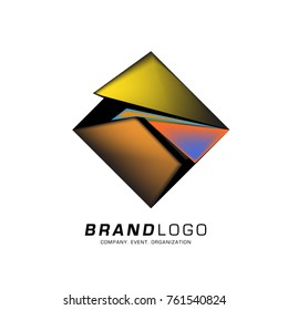 Vector cube abstract colorful logo design