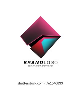 Vector cube abstract colorful logo design