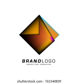 Vector cube abstract colorful logo design
