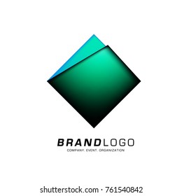 Vector cube abstract colorful logo design