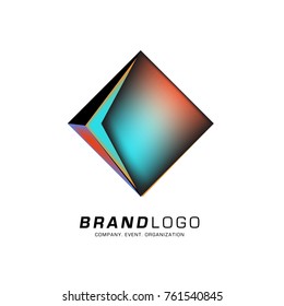 Vector cube abstract colorful logo design