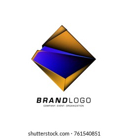 Vector cube abstract colorful logo design