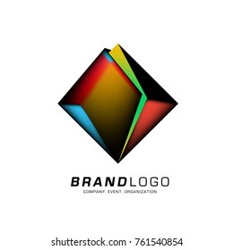 Vector cube abstract colorful logo design