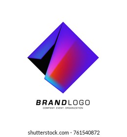 Vector cube abstract colorful logo design