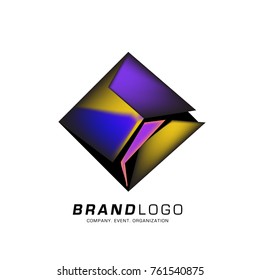 Vector cube abstract colorful logo design