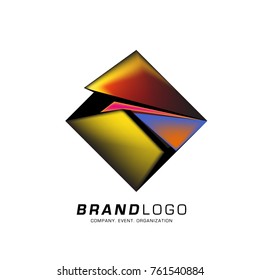 Vector cube abstract colorful logo design