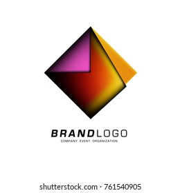 Vector cube abstract colorful logo design
