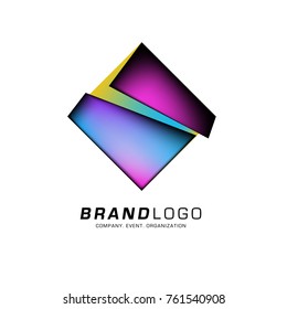Vector cube abstract colorful logo design